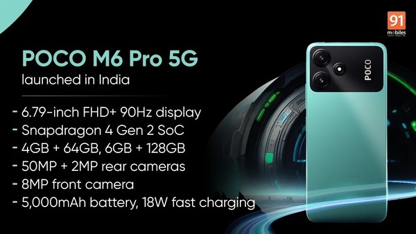 小米POCO M6 Pro 5G发布！5000mAh电池约售954起