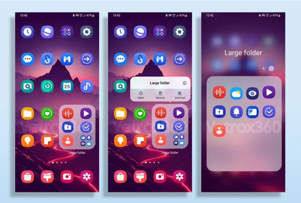 三星One UI 7或引入“大文件夹”功能 向竞争对手看齐？