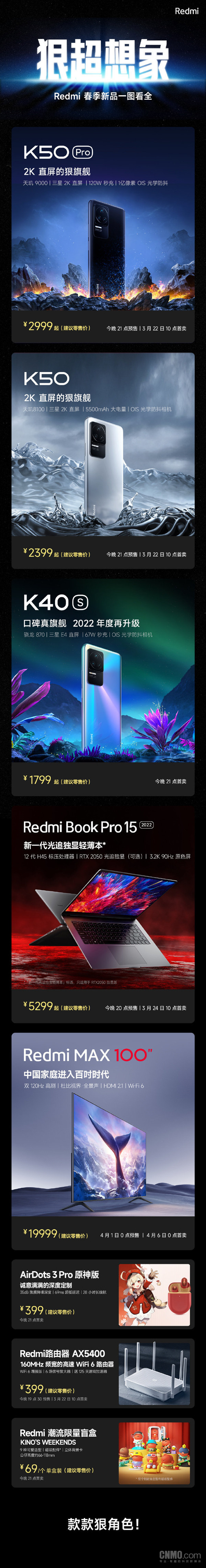 最低69元！Redmi昨晚连发8款新品 睡醒了来看看吧