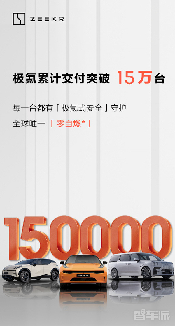 极氪汽车累计交付突破15万台 遥遥领先其他新能源车企！