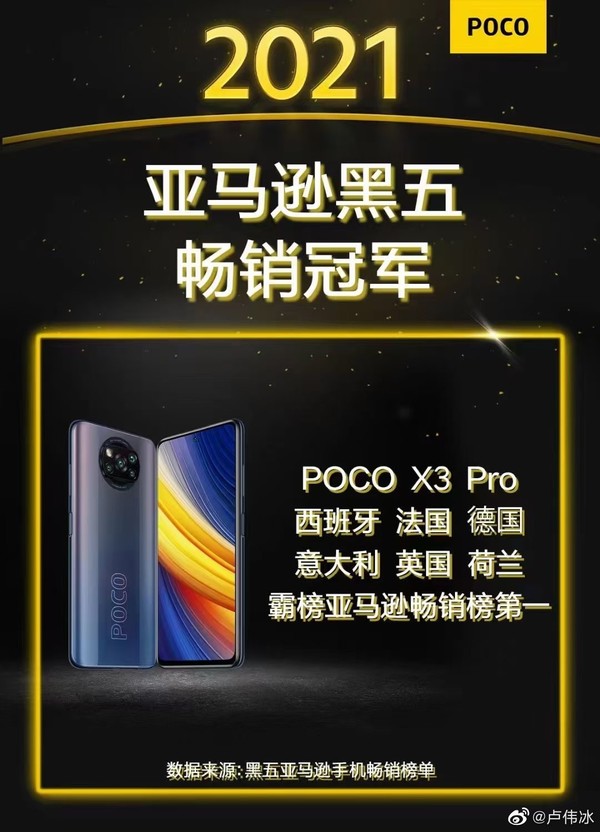 斩获亚马逊黑五畅销冠军！小米POCO X3 Pro卖“疯了”