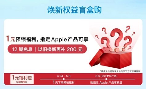 京东Apple专享1元福利包，网友热议：iPad新品来袭？