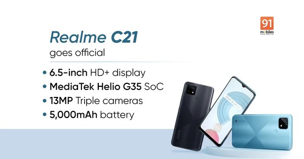 realme C21在马来西亚发布 采用联发科Helio G35芯片