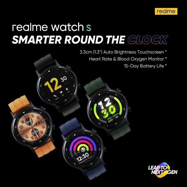 realme Watch S于11月2日亮相！外观公布配圆形屏幕