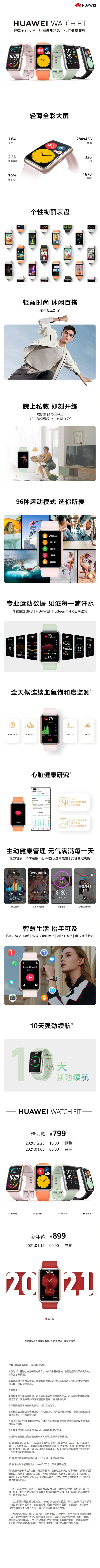 一张图看懂华为WATCH FIT 你的腕上私教和健康管理专家