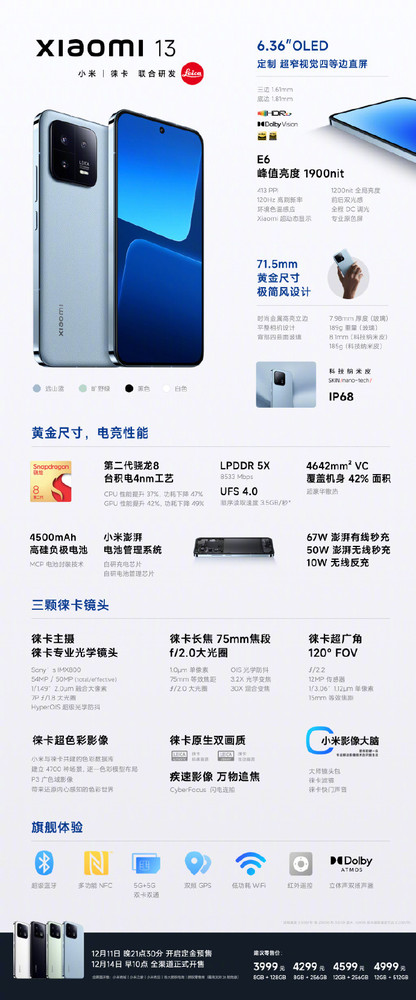 3999元起！小米13系列正式发布 性能影像“两开花”