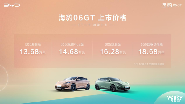 比亚迪海豹06 GT，13.68万起，年轻首选纯电“钢炮”！