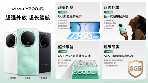 vivo Y300新机12月20日开售，1399元起抢鲜！