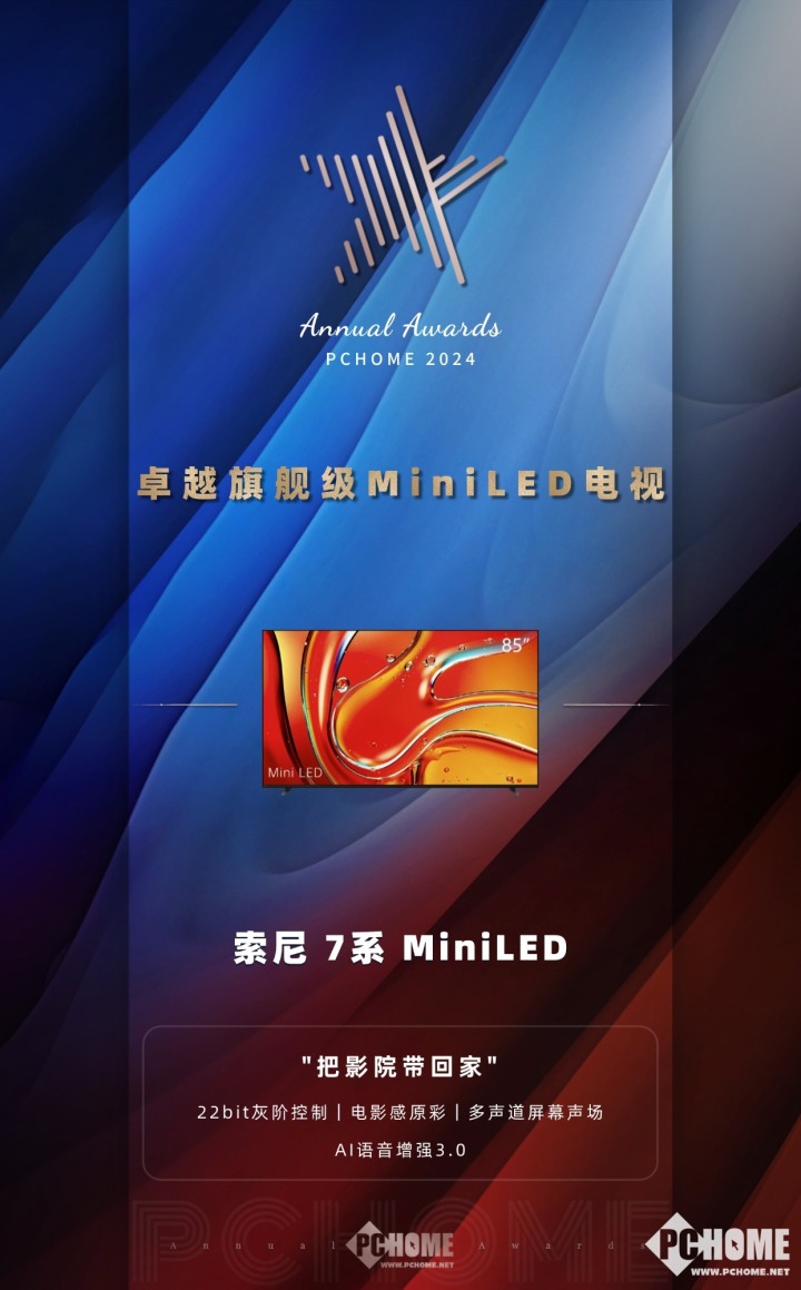 索尼7系MiniLED揽获2024卓越MiniLED电视大奖