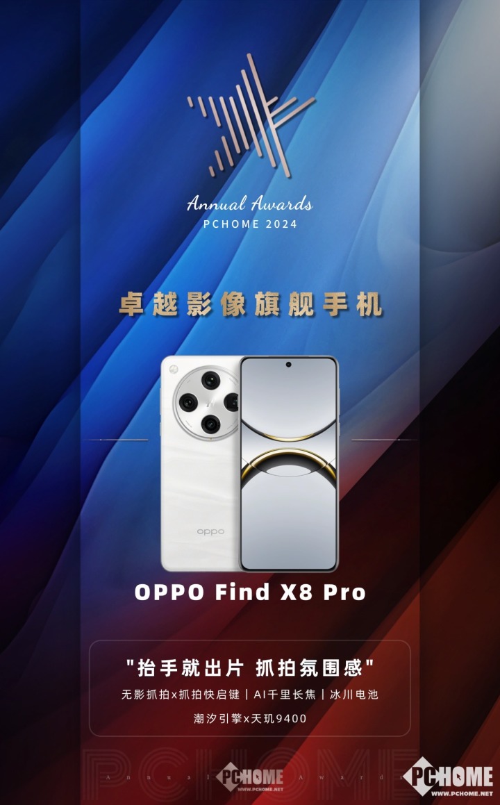 OPPO Find X8 Pro斩获2024卓越影像旗舰大奖